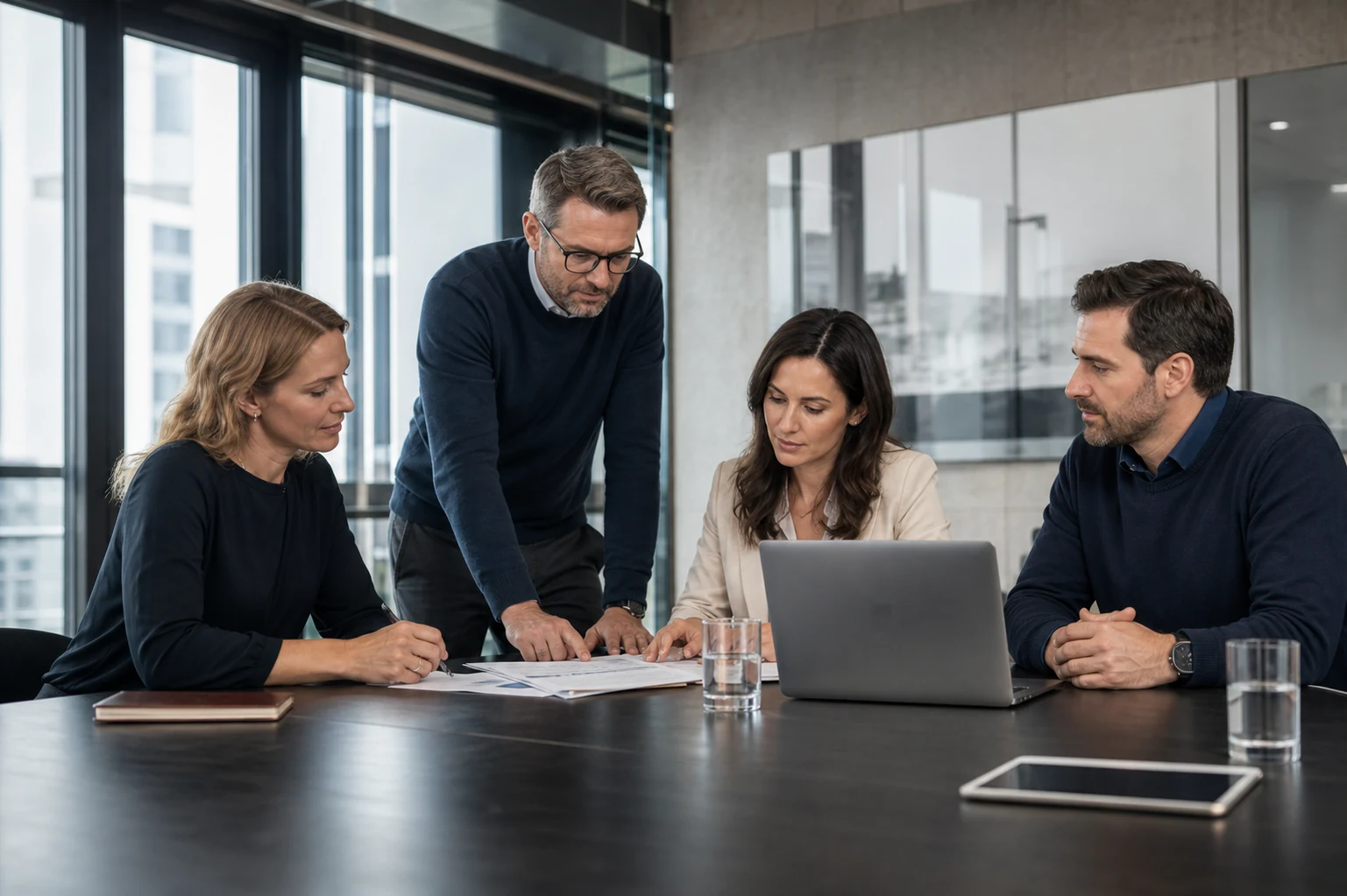 Team der SALOUS Unternehmensgruppe bei einer gemeinsamen Besprechung